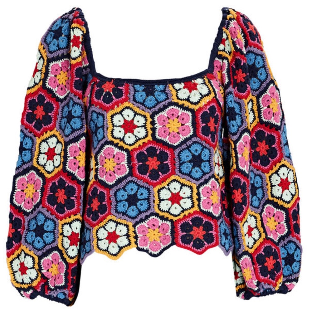 NWT Farm Rio Crochet Sweater